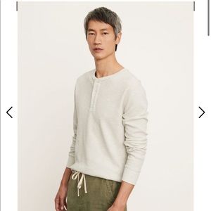 Vince Slub Thermal Long Sleeve Henley Sz. Medium Light Desert Sand